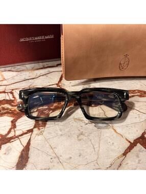 Jacques Marie Mage Men's Black and Brown Sunglass